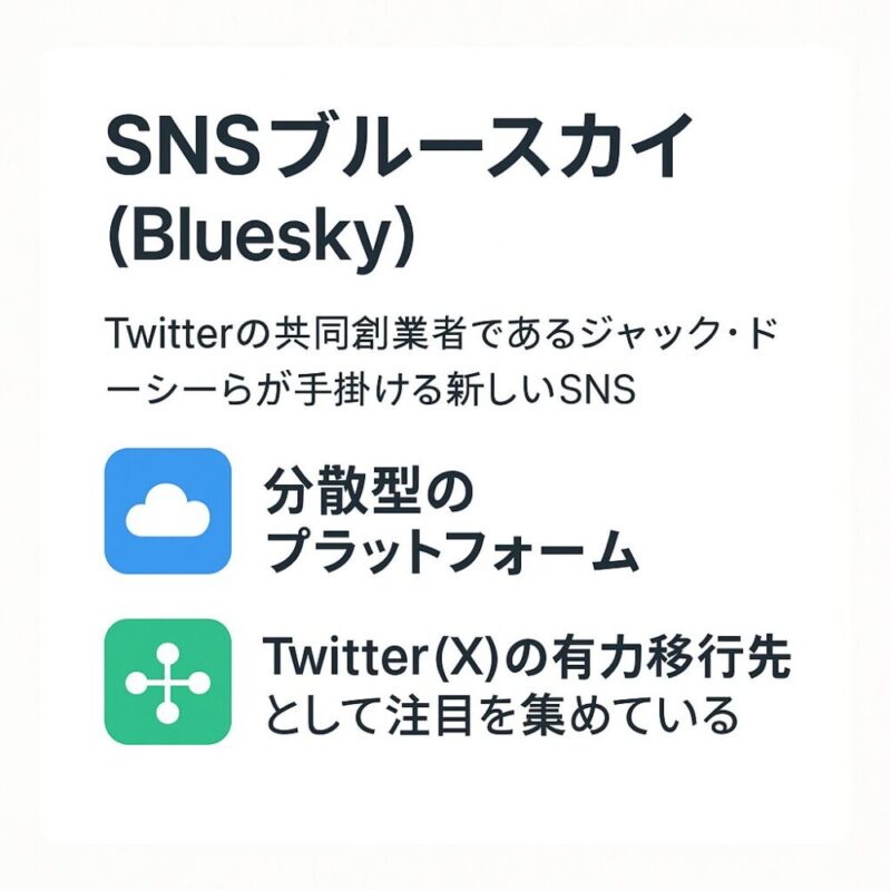 注目SNSブルースカイ(Bluesky)とは?